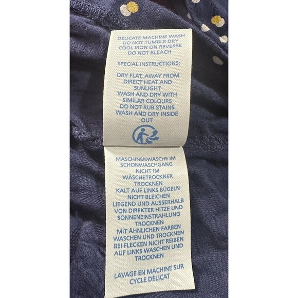Boden Sinead Dotted V-Neck Sleeveless Peplum Top Navy Yellow Polka Dot Size US 4 - Picture 6 of 6